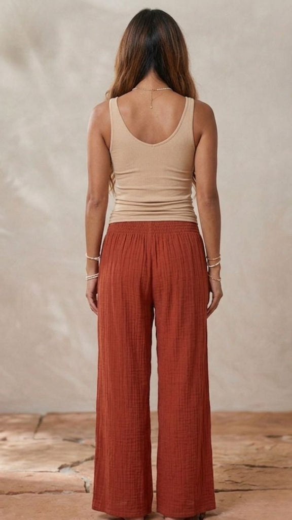 Wide Leg Cotton Pants