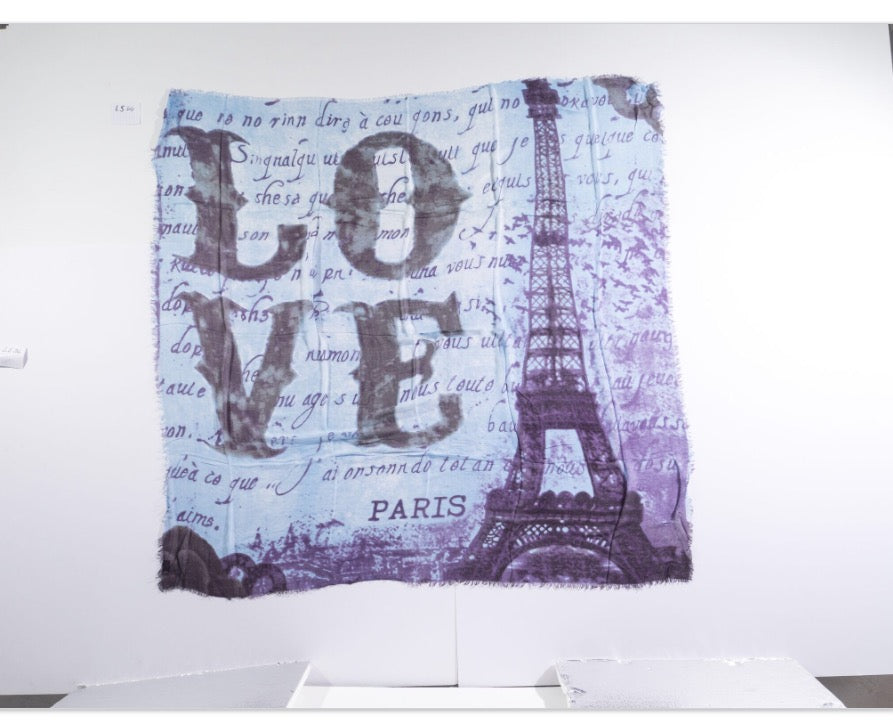 Blue Pacific Love Silk and Cashmere Scarf