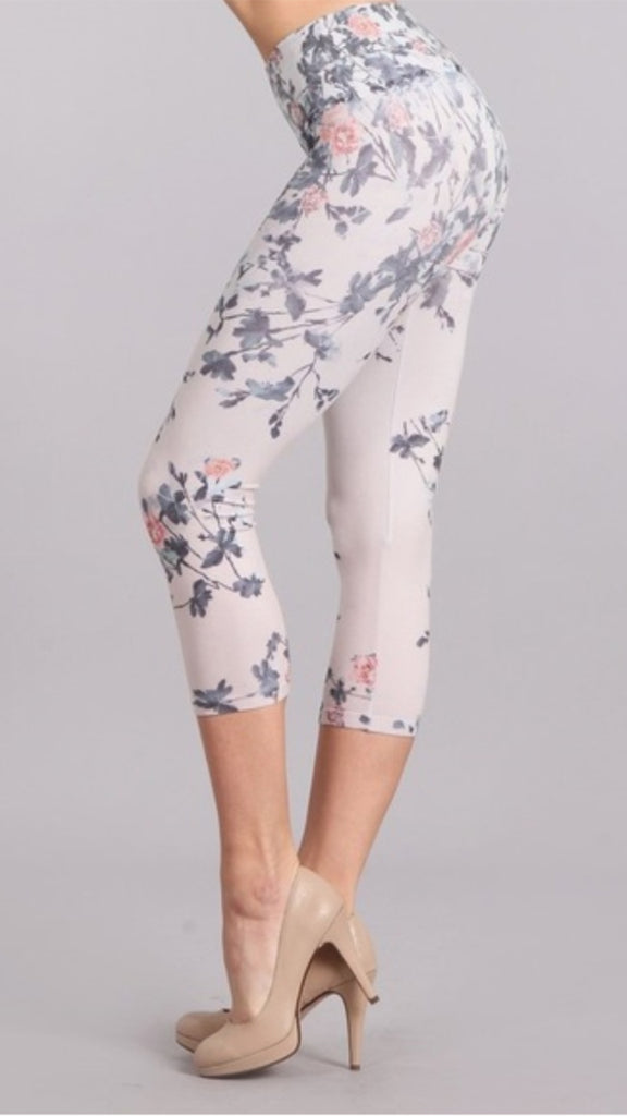 M Rena Cropped Floral Leggings