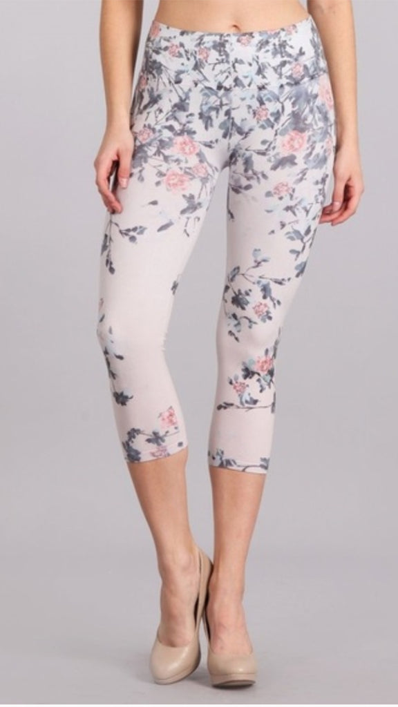 M Rena Cropped Floral Leggings
