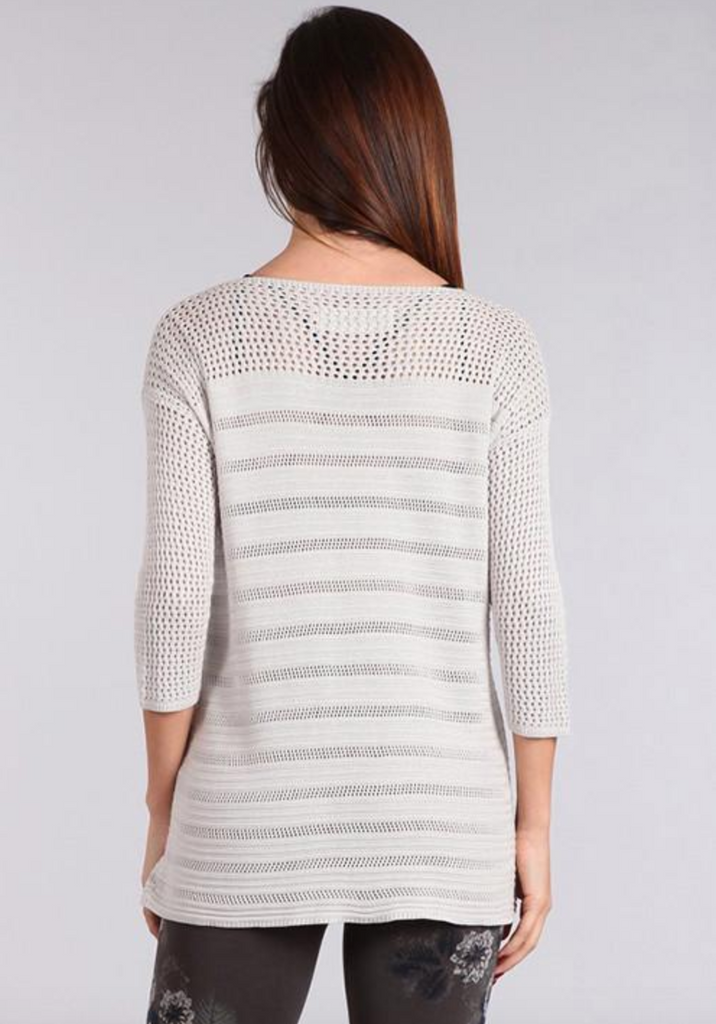 Pointelle Dropped Shoulder Top