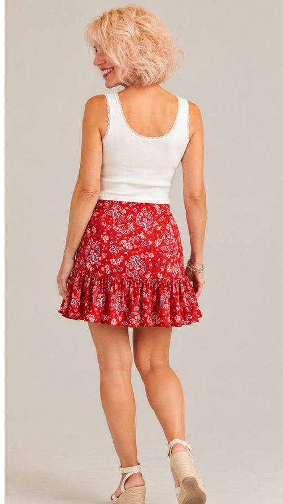 Paisley Printed Skort