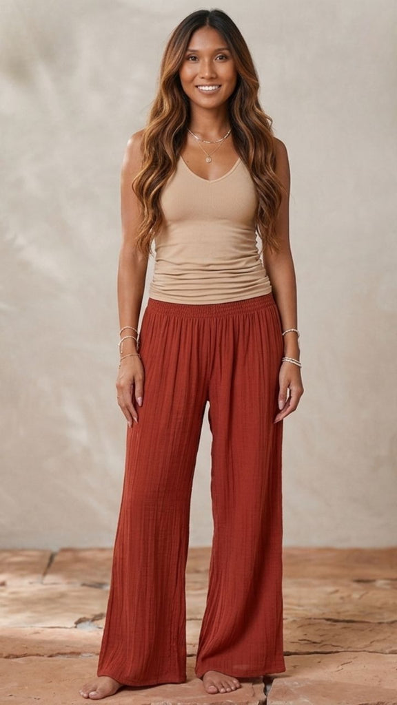 Wide Leg Cotton Pants