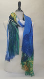 Blue Pacific Van Gogh Silk and Cashmere Scarf