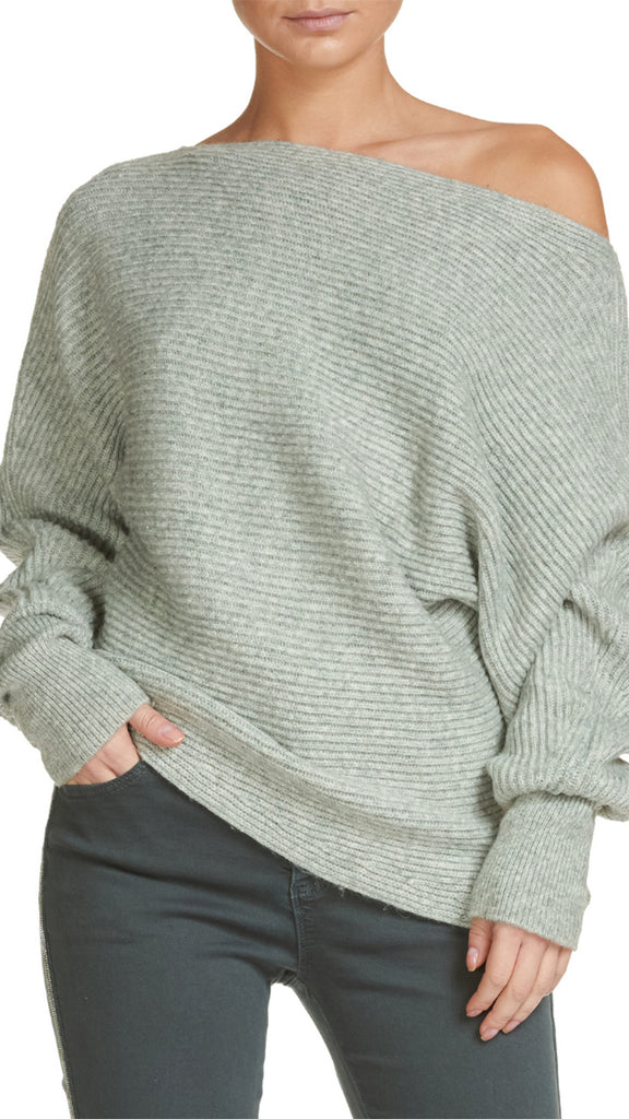 Elan Dolman Off-The-Shoulder Sweater