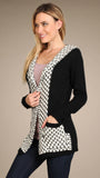 Hoodie Jacket with Jacquard Contrast
