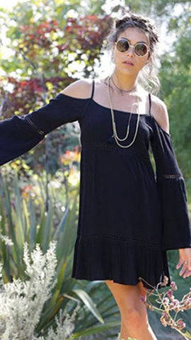 Elan Ash Gray Cold Shoulder Swing Dress Never Enough Cute Stuff