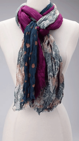 Blue Pacific Love Silk and Cashmere Scarf