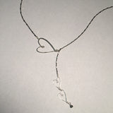 Handcrafted Silver Sliding Heart Necklace